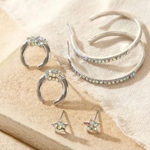 Iridescent Rhinestone Earring Set